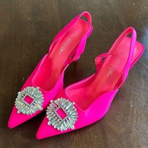 Hot Pink Diamond Slingback heels Barbie Core